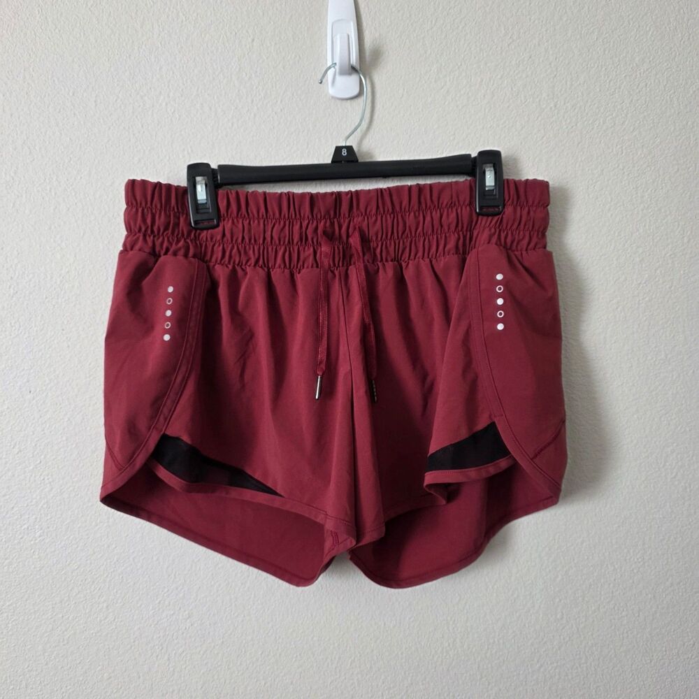 Core 10 Women's Size L Burgundy Running Shorts Athletic Activewear Drawstring